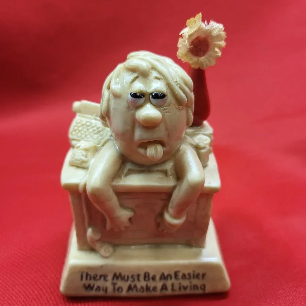 Vintage 1970 Russ Berries Statue There Must Be An Easier Way To Make A Living